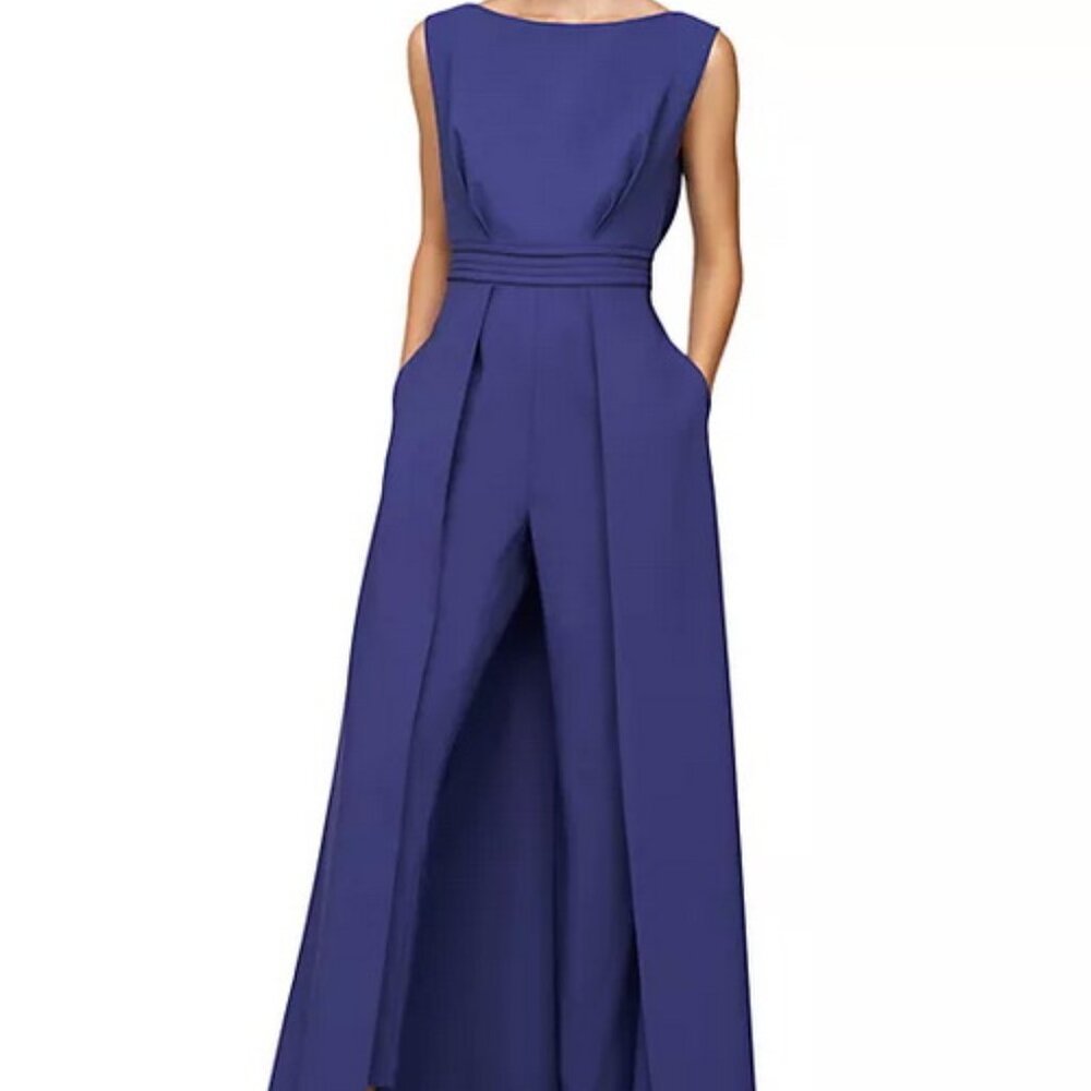 Kay Unger Cobalt Blue Demi Maxi Jumpsuit